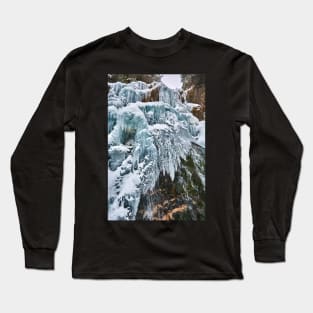 Frozen waterfall in the winter Long Sleeve T-Shirt